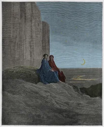 Purgatorio, Gesang 9: Dämmerung (Illustration aus Die Göttliche Komödie von Dante Alighieri, 1885)